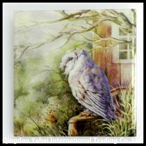 Decorative Tempered Glass Wall Photos with Bird Pattern